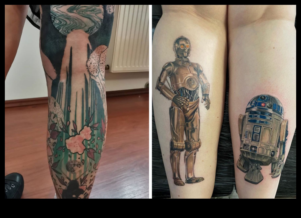 אגדות בדיו: אומנות נחשפה על הגפיים התחתונות